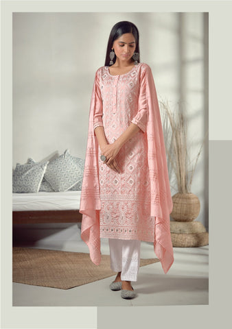 Four Buttons Launched Pearl Viscose Chanderi Fancy Designer Kurtis Collection