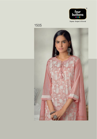 Four Buttons Launched Pearl Viscose Chanderi Fancy Designer Kurtis Collection