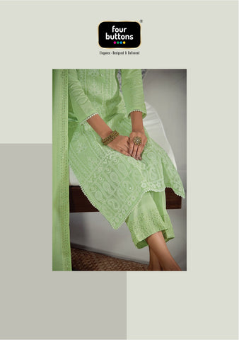 Four Buttons Launched Pearl Viscose Chanderi Fancy Designer Kurtis Collection