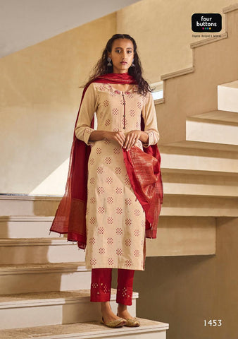 Four Buttons Presents Lemon Vol 2 Viscose Embroidery Work Fancy Designer Kurtis And Pants