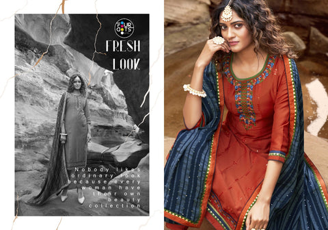 Four Dots Presents Baani Parampara Silk Embroidery Work Fancy Designer Salwar Suits