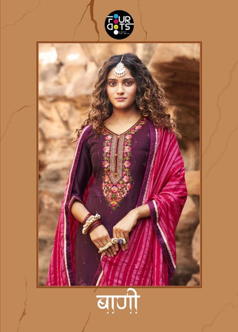 Four Dots Presents Baani Parampara Silk Embroidery Work Fancy Designer Salwar Suits