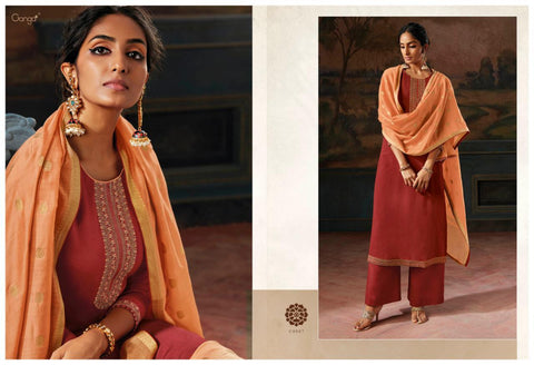Ganga Suit Ipsit Makhnali Chiffon Fabric With Heavy Work Salwar Suit