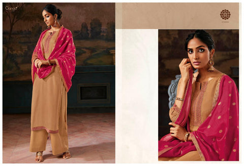 Ganga Suit Ipsit Makhnali Chiffon Fabric With Heavy Work Salwar Suit