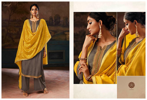Ganga Suit Ipsit Makhnali Chiffon Fabric With Heavy Work Salwar Suit