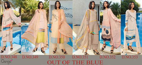 Ganga Out Of The Blue Lien Fabric With Digital Print Work Salwar Kameez