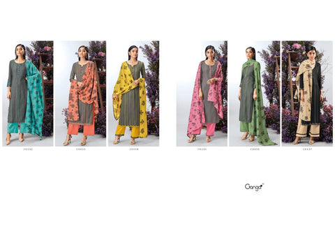 Ganga Presents Asteria Wool Dobby Printed Casual Wear Salwar Suits