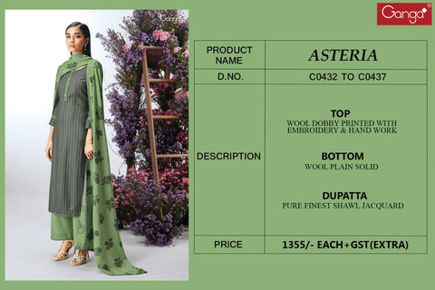 Ganga Presents Asteria Wool Dobby Printed Casual Wear Salwar Suits