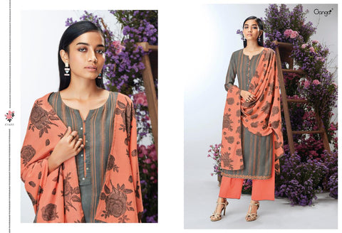 Ganga Presents Asteria Wool Dobby Printed Casual Wear Salwar Suits