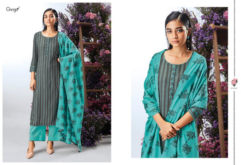 Ganga Presents Asteria Wool Dobby Printed Casual Wear Salwar Suits