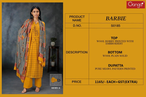 Ganga Presents Barbie Pure Pashmina Fancy Designer Salwar Kameez