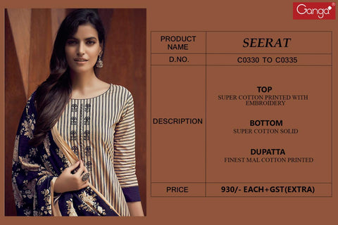 GANGA  SEERAT PRESENTS  COTTON SALWAR KAMEEZ