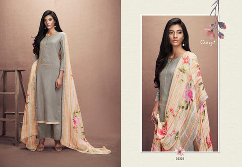 Ganga Suits Azalea Silk Cotton Embroidery Work Casual Collection