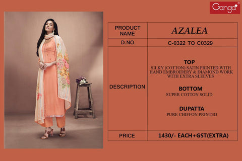 Ganga Suits Azalea Silk Cotton Embroidery Work Casual Collection