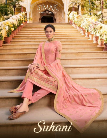 Glossy Presents Suhani Chinon Embroidery Work Fancy Designer Salwar Suits