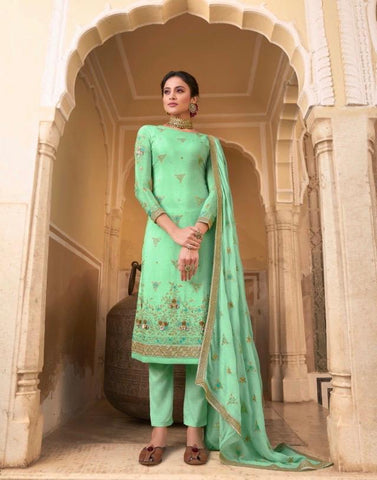 Glossy Presents Suhani Chinon Embroidery Work Fancy Designer Salwar Suits