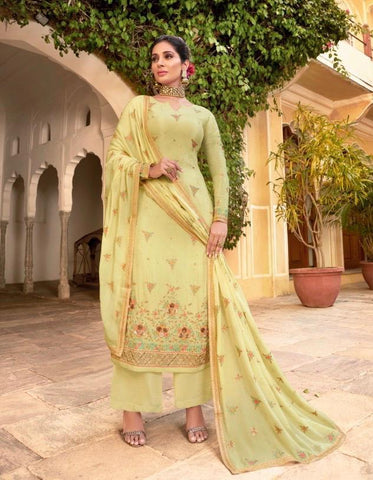 Glossy Presents Suhani Chinon Embroidery Work Fancy Designer Salwar Suits