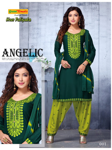 Green Tomato Presents Heer Patiyala Rayon Designer Readymade Kurtis Collection