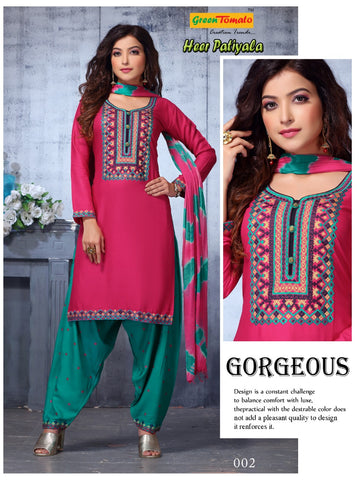 Green Tomato Presents Heer Patiyala Rayon Designer Readymade Kurtis Collection