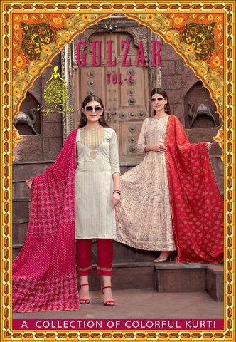 Kajal Style Presents Gulzar Vol 4 Pure Rayon Designer Kurtis Collection