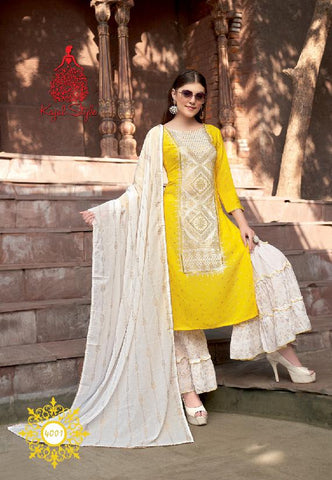 Kajal Style Presents Gulzar Vol 4 Pure Rayon Designer Kurtis Collection