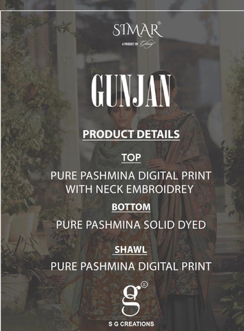 Simer Glossy Launched Gunjan Pashmina Printed Embroidery Work Fancy Designer Salwar Kameez
