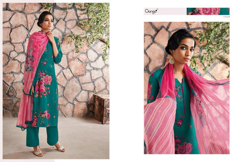 Ganga Presents Ardor Wool Dobby Printed Fancy Designer Salwar Kameez