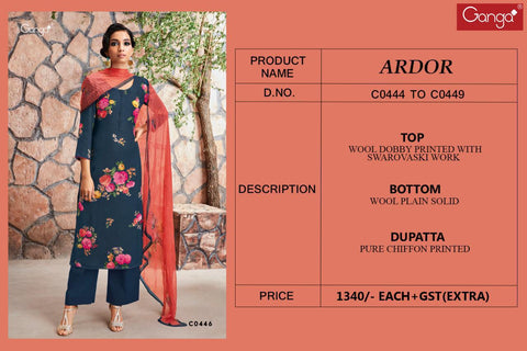 Ganga Presents Ardor Wool Dobby Printed Fancy Designer Salwar Kameez