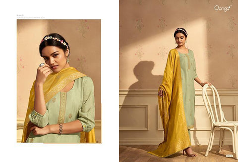 GANGA PRESENT RAAG PURE SILK WITH EMBROIDERY HEAVY LOOK SALWAR SUIT