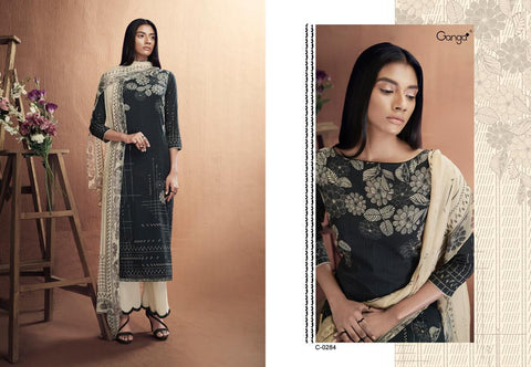 Ganga Suits Iris Cotton Lawn Printed Embroiderey Collection Salwar Suits