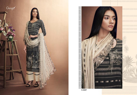 Ganga Suits Iris Cotton Lawn Printed Embroiderey Collection Salwar Suits
