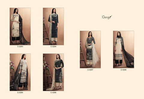 Ganga Suits Iris Cotton Lawn Printed Embroiderey Collection Salwar Suits