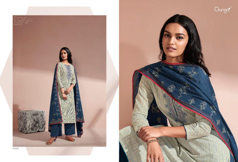 Ganga Suits Sunshine Cotton Printed With Embroiderey Suit Collection