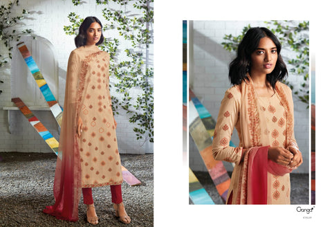 Ganga Suit Seraphina Cotton Printed Sarovaski Embroidered Work Salwar Suits