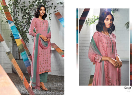 Ganga Suit Seraphina Cotton Printed Sarovaski Embroidered Work Salwar Suits