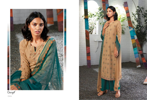 Ganga Suit Seraphina Cotton Printed Sarovaski Embroidered Work Salwar Suits