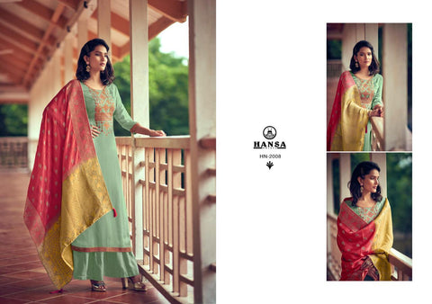 Hansa Presents Saanj Dola Silk Fancy Work Fancy Designer Salwar Kameez