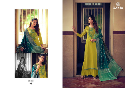 Hansa Presents Saanj Dola Silk Fancy Work Fancy Designer Salwar Kameez