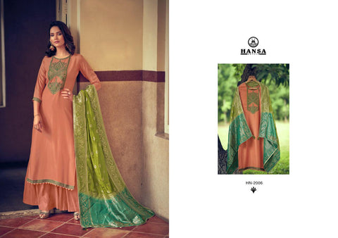 Hansa Presents Saanj Dola Silk Fancy Work Fancy Designer Salwar Kameez