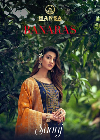 Hansa Presents Saanj Dola Silk Fancy Work Fancy Designer Salwar Kameez