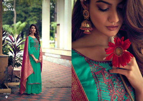 Hansa Presents Saanj Dola Silk Fancy Work Fancy Designer Salwar Kameez
