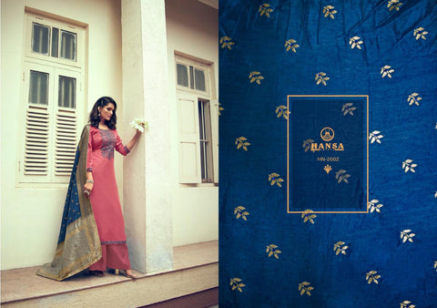 Hansa Presents Saanj Dola Silk Fancy Work Fancy Designer Salwar Kameez