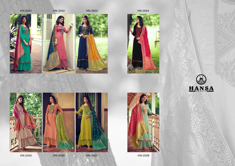 Hansa Presents Saanj Dola Silk Fancy Work Fancy Designer Salwar Kameez