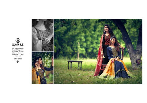 Hansa Presents Saanj Dola Silk Fancy Work Fancy Designer Salwar Kameez