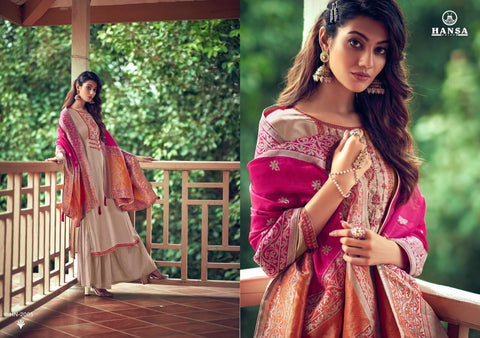 Hansa Presents Saanj Dola Silk Fancy Work Fancy Designer Salwar Kameez