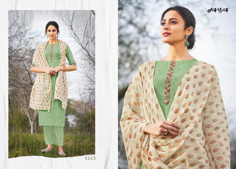 Jay Vijay Hiraya Cotton Emrboiderey Work Designer Salwar Suits