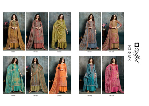 Zulfat Designer Suit Launched Hotstar Jam Cotton Casual Wear Salwar Suits