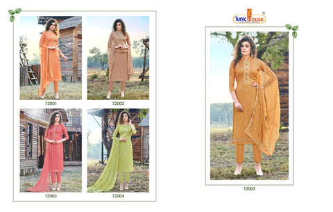 Tunic House Presents Harleen Tussar Silk Embroidery Work Fancy Designer Salwar Suits