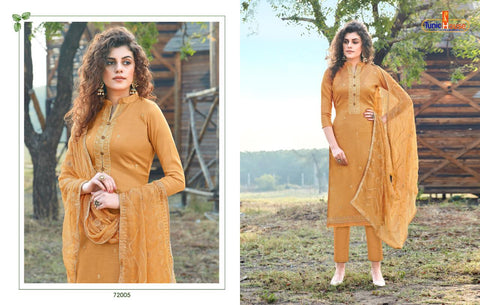 Tunic House Presents Harleen Tussar Silk Embroidery Work Fancy Designer Salwar Suits