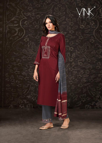 Vink Launched Harmony Viscose Muslin Fancy Designer Salwar Kameez
